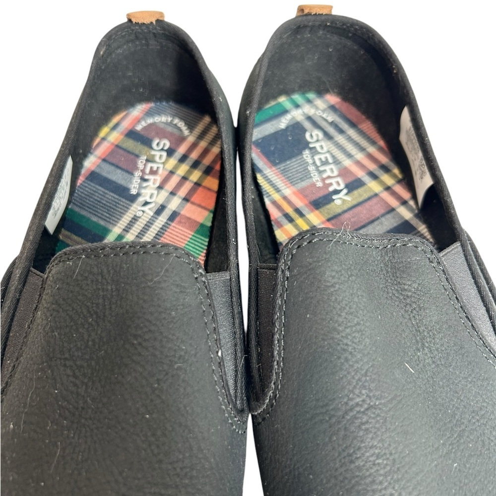 Sperry Black Canvas Slip-On Espadrille Sneakers - Picture 5 of 9